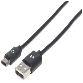 CABLE MAN USB TIPO C A MACHO - C MACHO 3.0MTS V2.0 NEGRO